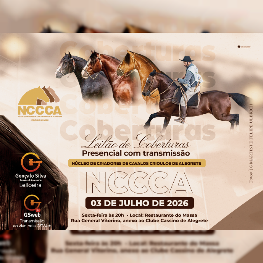 LEILÃO PRESENCIAL DE COBERTURAS NCCC DE ALEGRETE