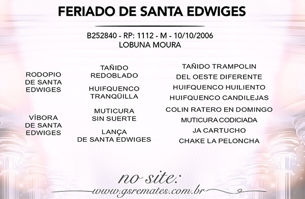 Geração FERIADO DE SANTA EDWIGES