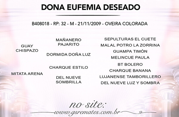 Geração DOÑA EUFEMIA DESEADO OU LOS FEDERALES EXTRANJERO