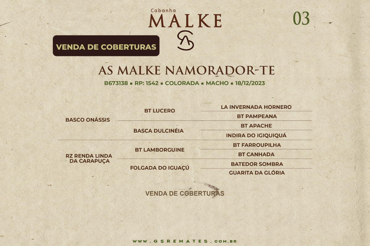 Geração COBERTURAS AS MALKE NAMORADOR - TE