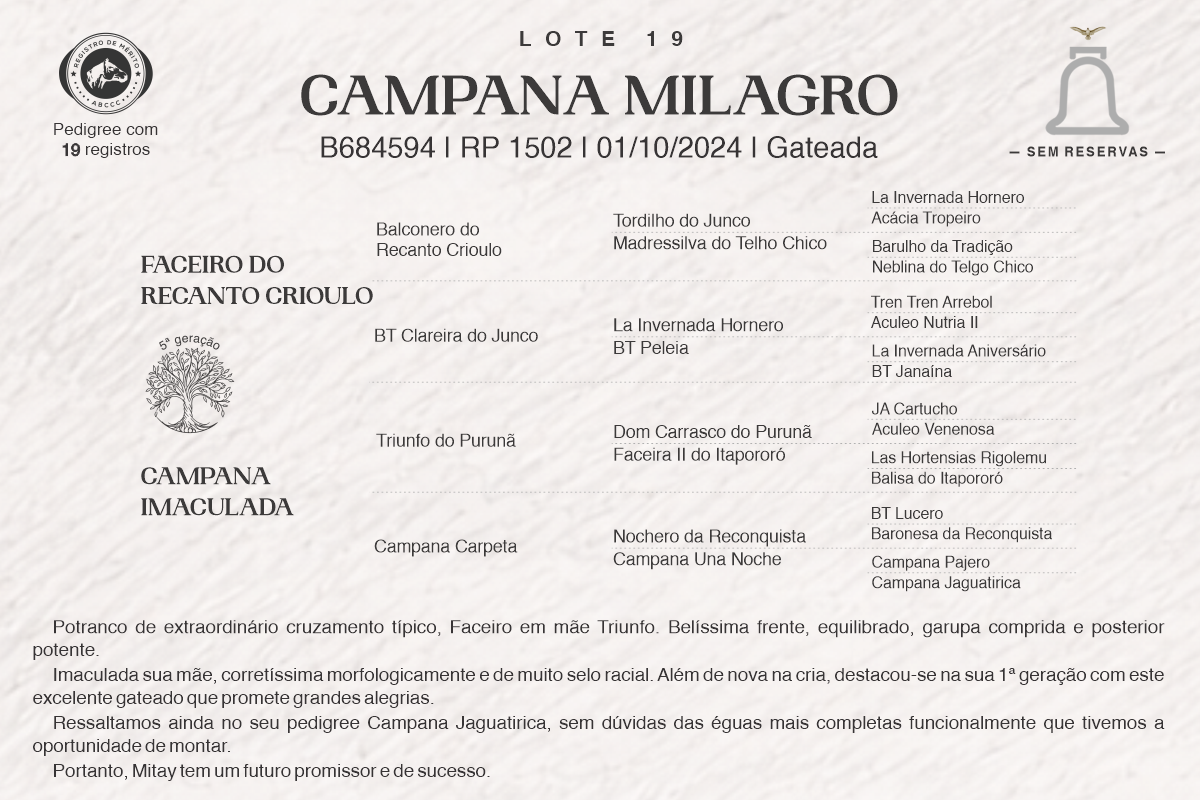 Geração CAMPANA MILAGRO