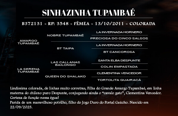 Geração SINHAZINHA TUPAMBAE