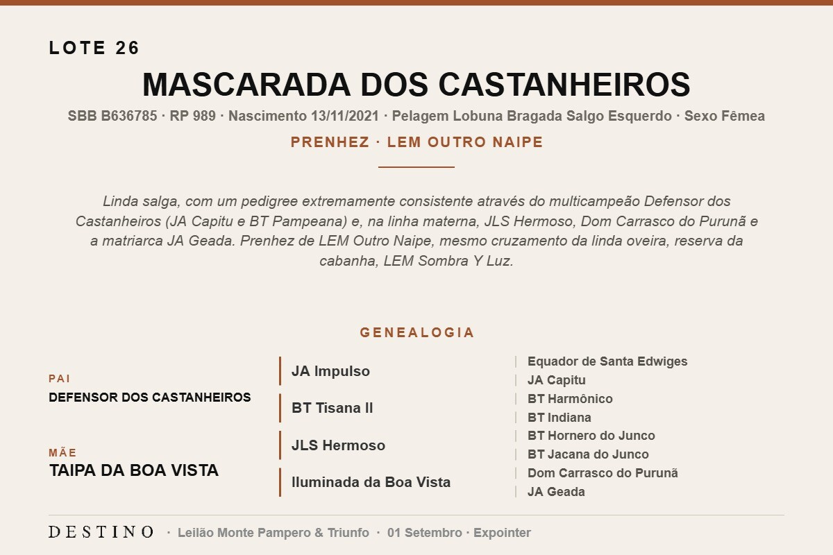 Geração MASCARADA DOS CASTANHEIROS