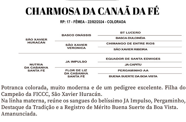 Geração CHARMOSA DA CANAÃ DA FÉ