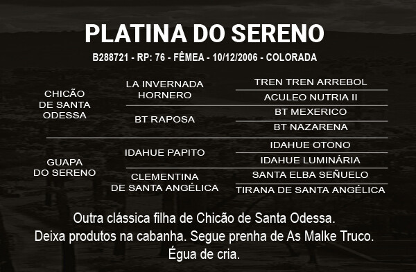 Geração PLATINA DO SERENO