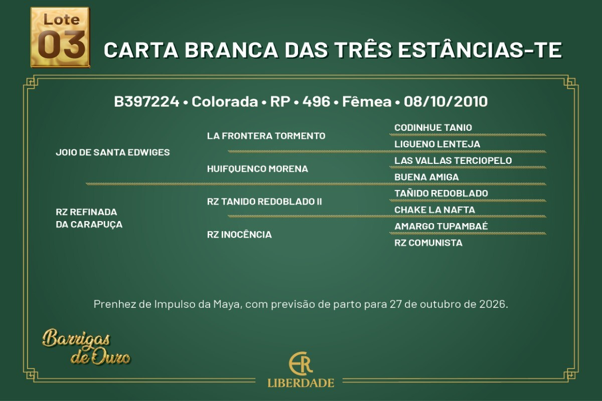Geração CARTA BRANCA DAS TRÊS ESTÂNCIAS-TE