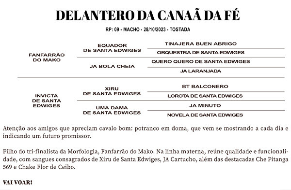 Geração DELANTERO DA CANAÃ DA FÉ