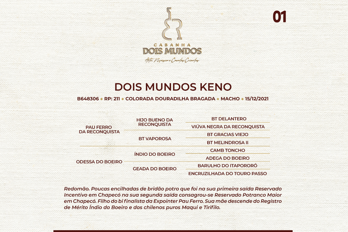 Geração DOIS MUNDOS KENO