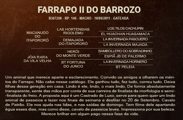 Geração FARRAPO II DO BARROZO