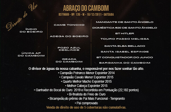 Geração DIREITO DE USO ABRAÇO DO CAMBOIM