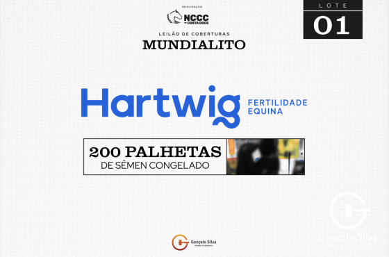 200 PALHETAS DE SÊMEN CONGELADO CENTRAL HARTWIG FERTILIDADE