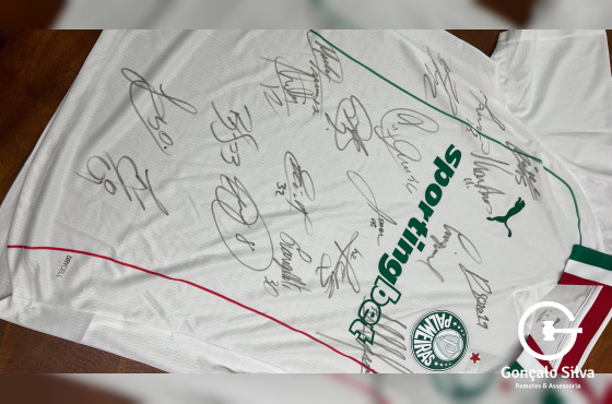 Camiseta do Palmeiras autografada pelo elenco
