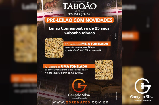 PRÉ LEILÃO COM NOVIDADE 